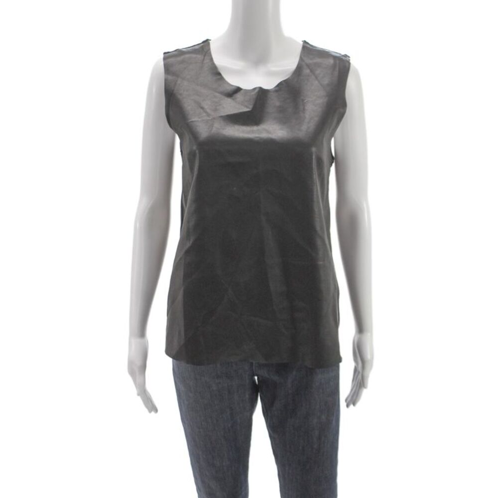 Bailey 44 Women Black Basic Sleeveless Scoop Neck Tank Polyurethane Size S